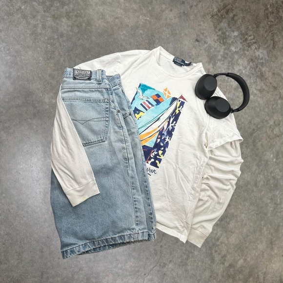Polo Ralph Lauren Other - Polo Ralph Lauren Sailing Graphic T-Shirt Mens Medium White Classic Fit Y2K 90s